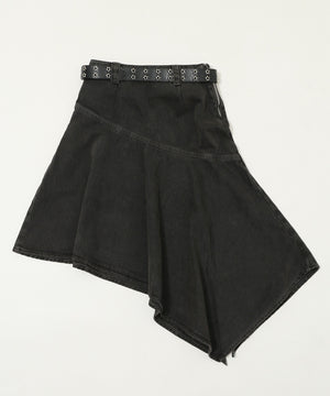ベルト付きヘムスカート
