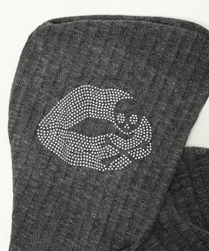 フードラインストーンジップパーカー