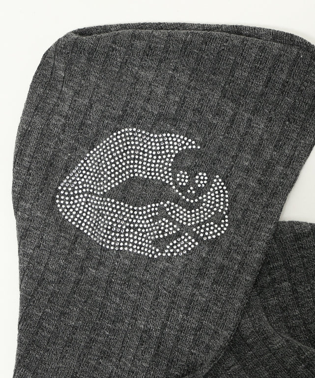 フードラインストーンジップパーカー