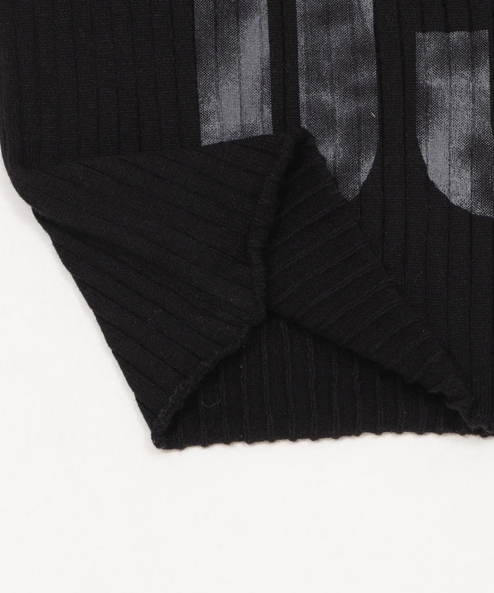 Vネックナンバービッグニット