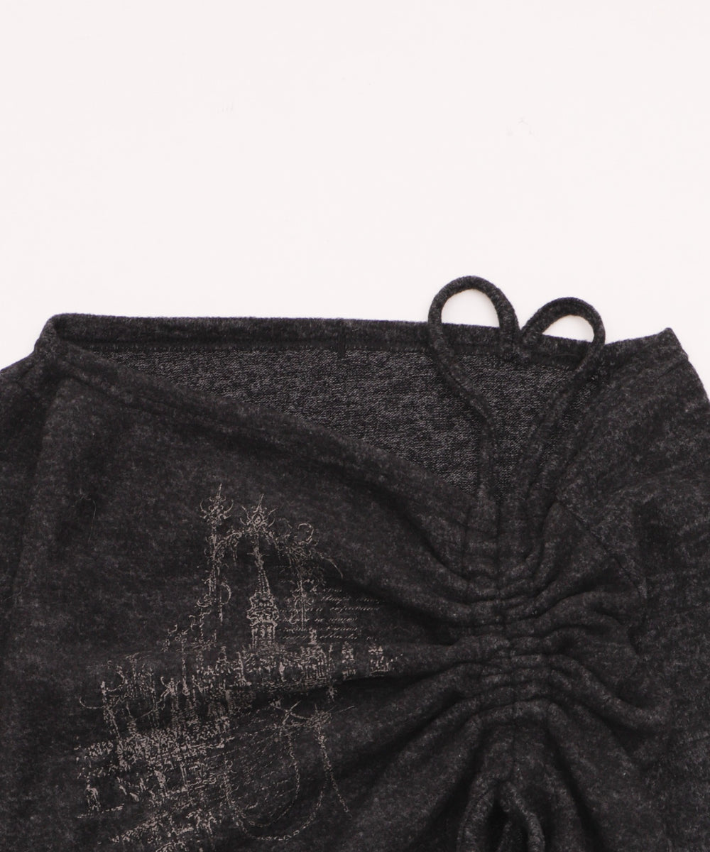 ドロストショルダーグラフィックトップ