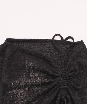 ドロストショルダーグラフィックトップ