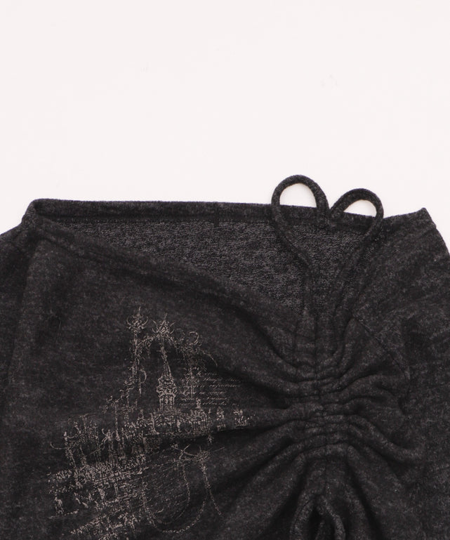 ドロストショルダーグラフィックトップ