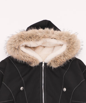 FファーフードボンバーJKT