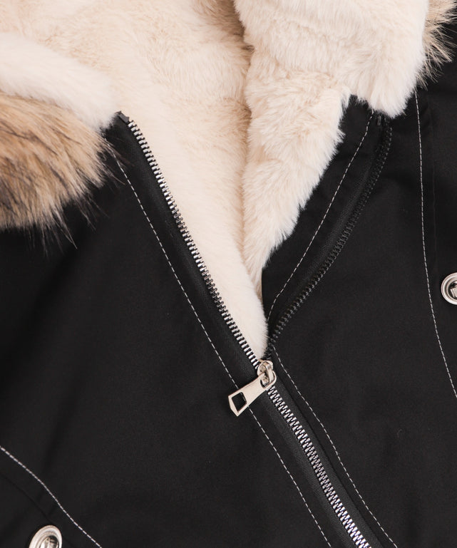 FファーフードボンバーJKT