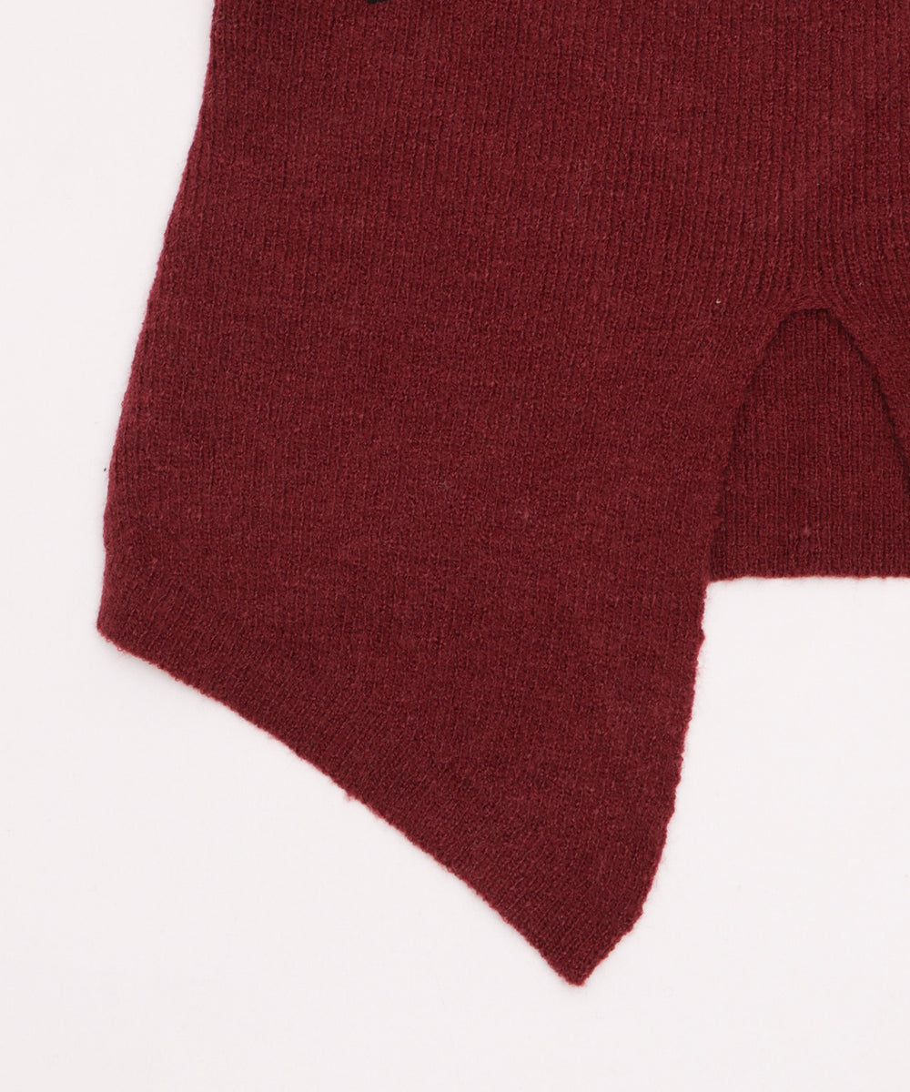 オフショルロゴスリットニットトップ