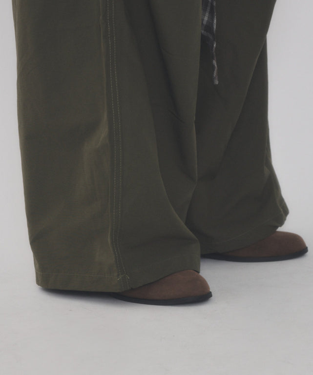 チェックFスリーブワイドパンツ