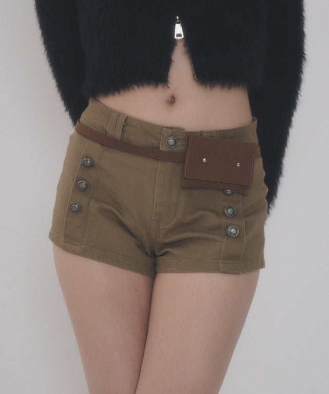 ナポレオンマイクロショートパンツ/カーキ モデル：163cm F着用