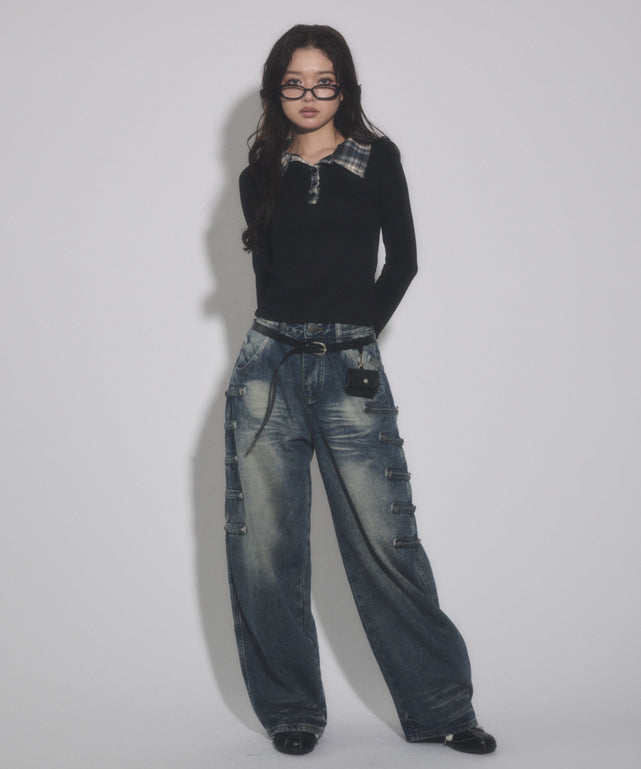 デニム中濃 モデル：163cm S着用