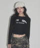 ヘンリーサイドドロストLS Tシャツ/ブラック モデル：163cm F着用