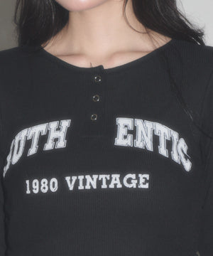 ヘンリーサイドドロストLS Tシャツ