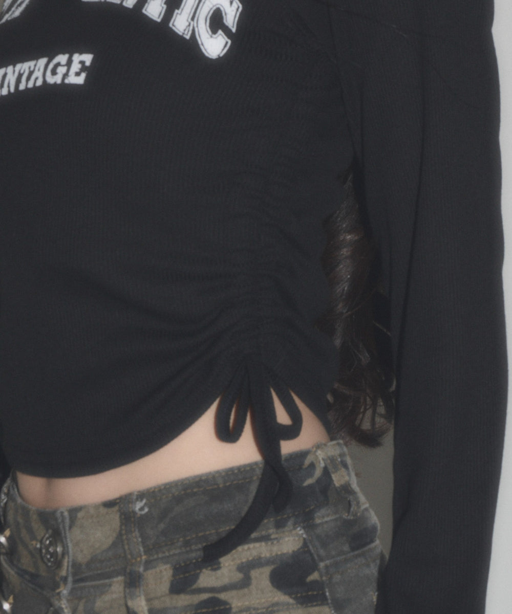 ヘンリーサイドドロストLS Tシャツ
