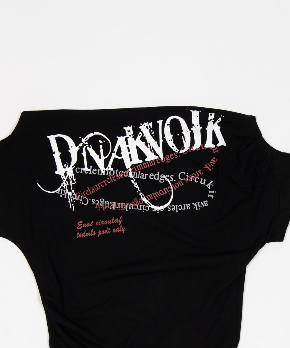 ワンショルダーY2KグラフィックT