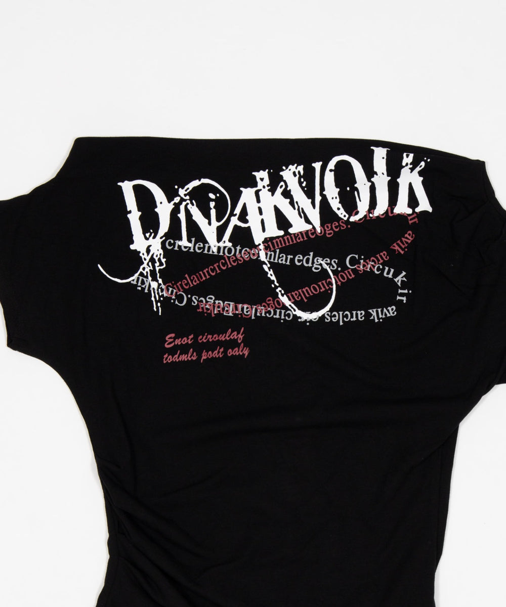 ワンショルダーY2KグラフィックT