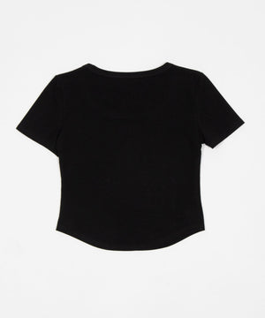 スタッズネックロゴクロップドT