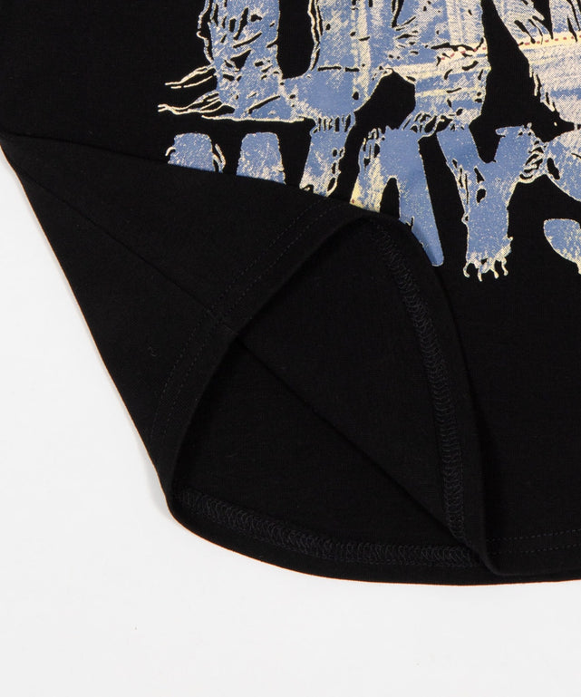 スタッズネックロゴクロップドT