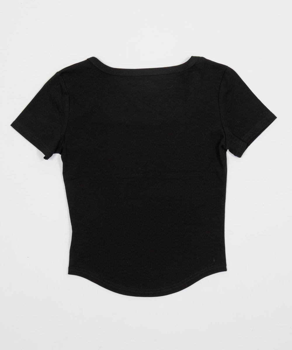 スタッズネックナンバーロゴT