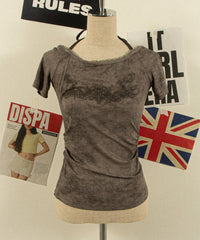 グラフィックオフショルレースSSトップ