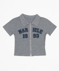 WジップナンバリングロゴT