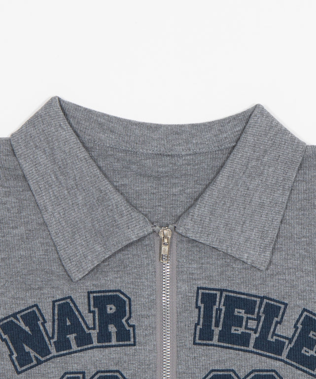 WジップナンバリングロゴT