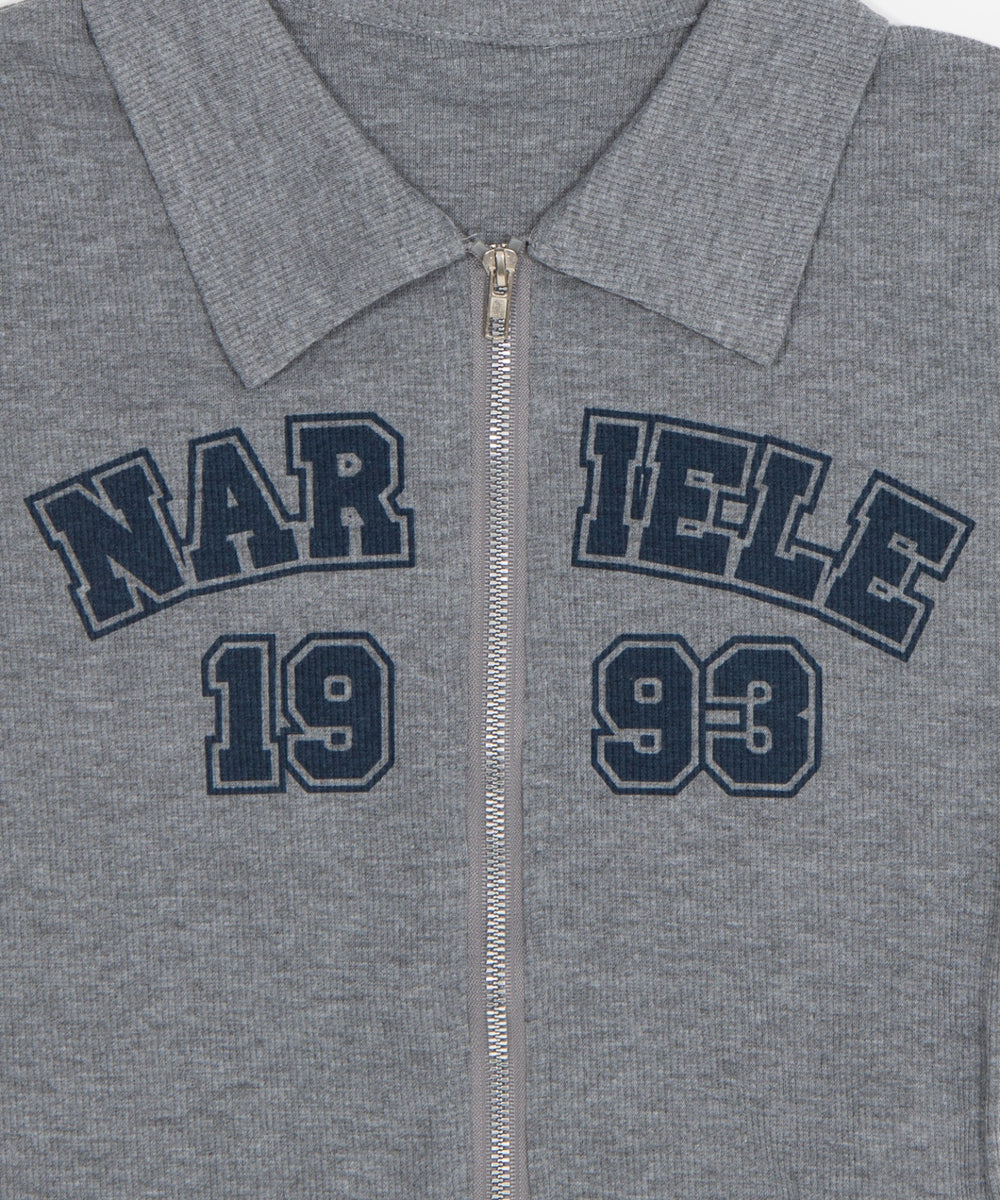 WジップナンバリングロゴT