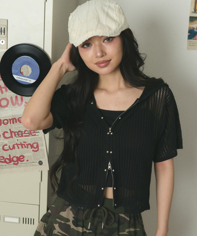 オッズオン メッシュパーカー ブラック スタッズメッシュSSパーカー｜WEGO（ウィゴー） – WEGO ONLINE STORE