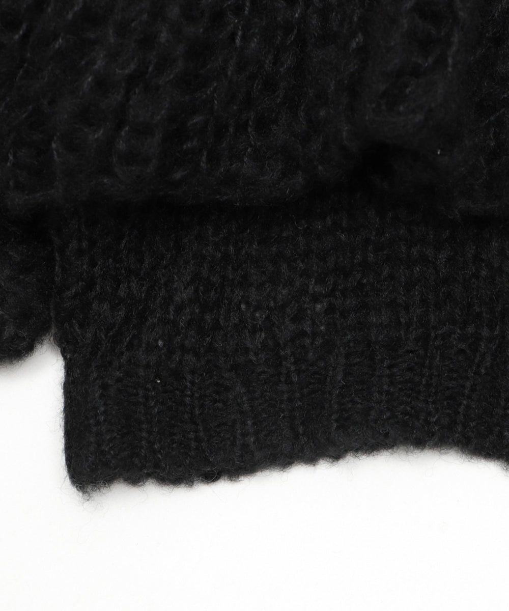 フリルメッシュショートカーデ