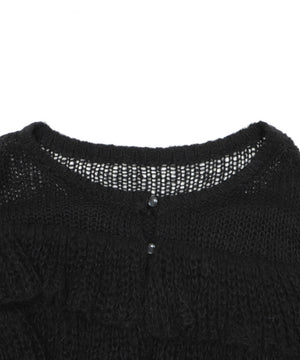 フリルメッシュショートカーデ