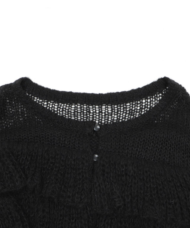 フリルメッシュショートカーデ