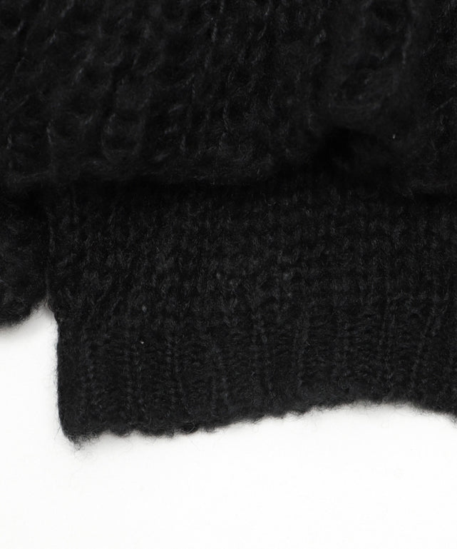 フリルメッシュショートカーデ