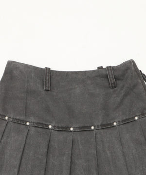 スタッズデザインプリーツスカパン