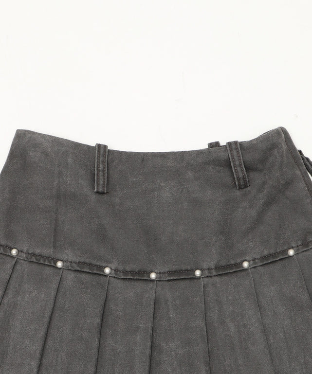 スタッズデザインプリーツスカパン