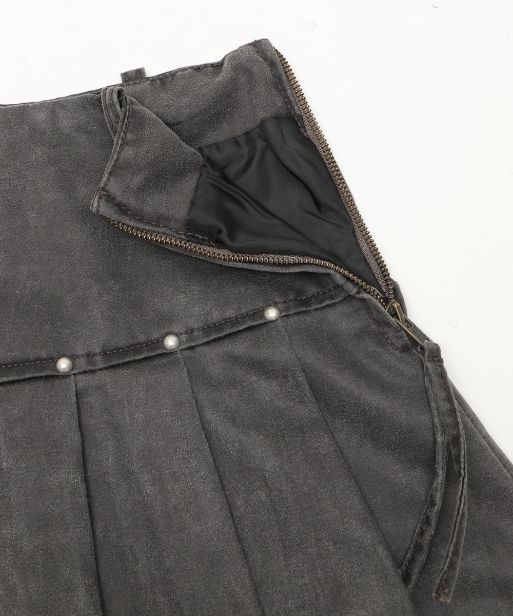 スタッズデザインプリーツスカパン