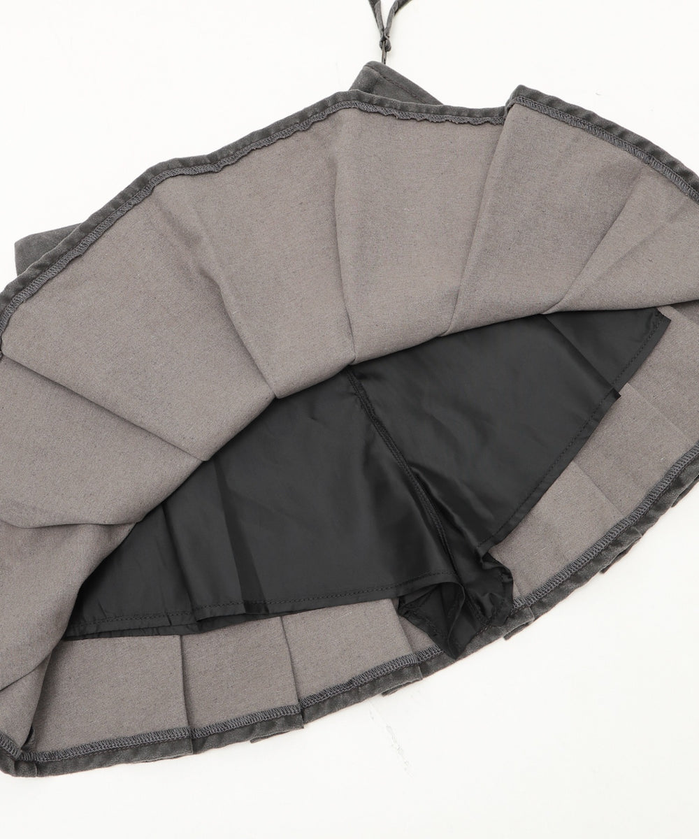 スタッズデザインプリーツスカパン