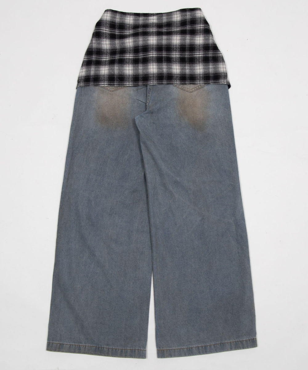 ウエストクロスワイドデニム