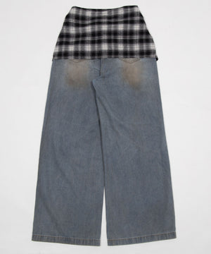 ウエストクロスワイドデニム