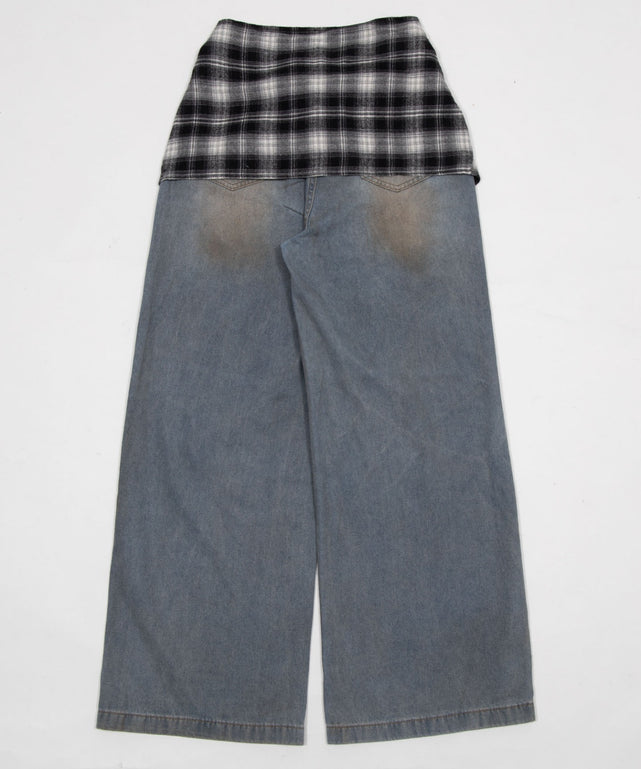 ウエストクロスワイドデニム