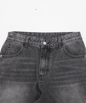 ラインストーンbackロゴデニム