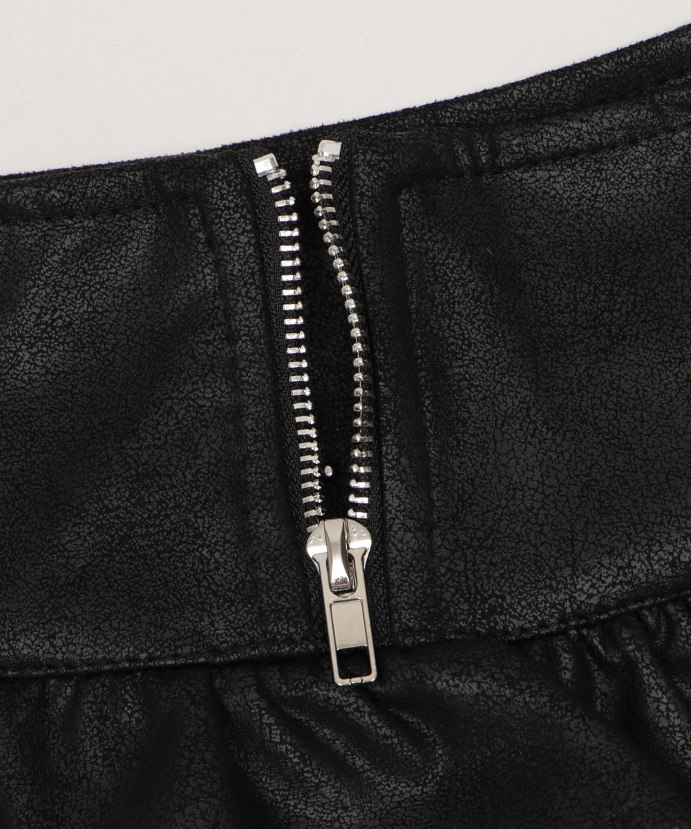 スタッズフリルティアードミニスカパン