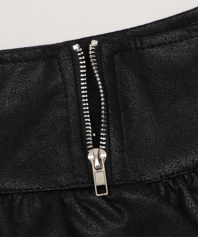 スタッズフリルティアードミニスカパン