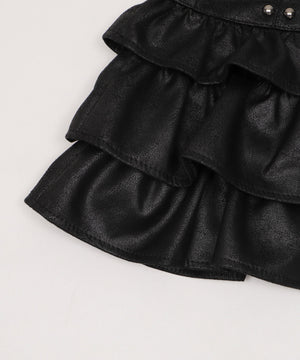 スタッズフリルティアードミニスカパン