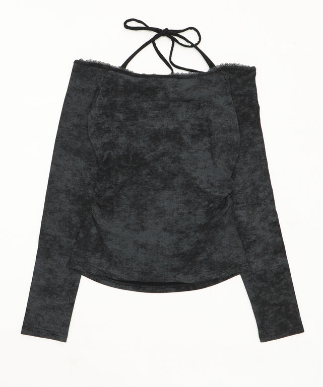 グラフィックオフショルレーストップ