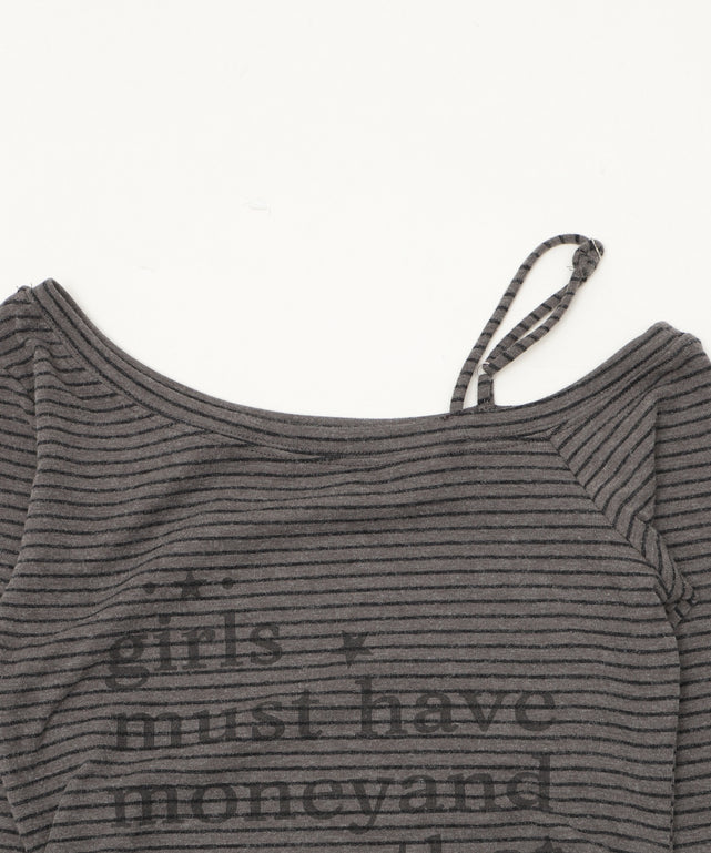 チョーカー付きボーダーロゴトップ