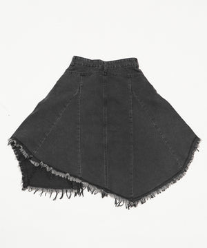 タックフリンジデニムスカート