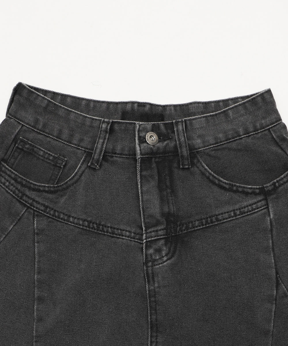 タックフリンジデニムスカート