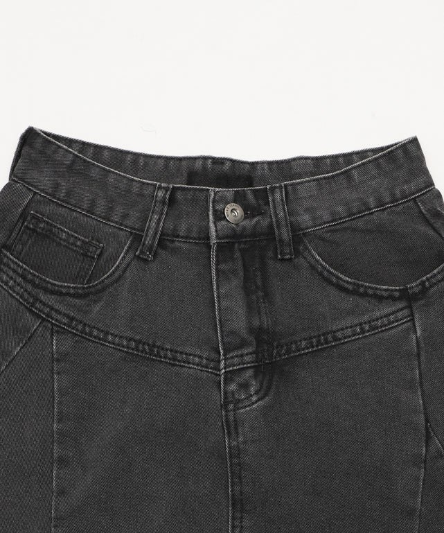 タックフリンジデニムスカート