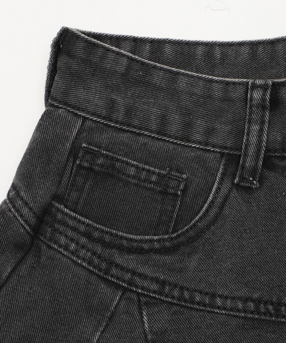 タックフリンジデニムスカート