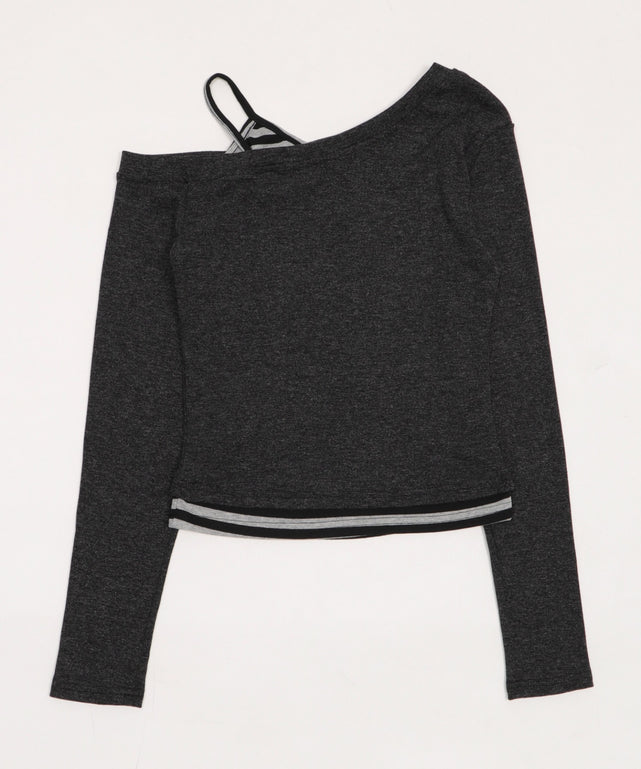 グラフィックオフショルボーダートップ