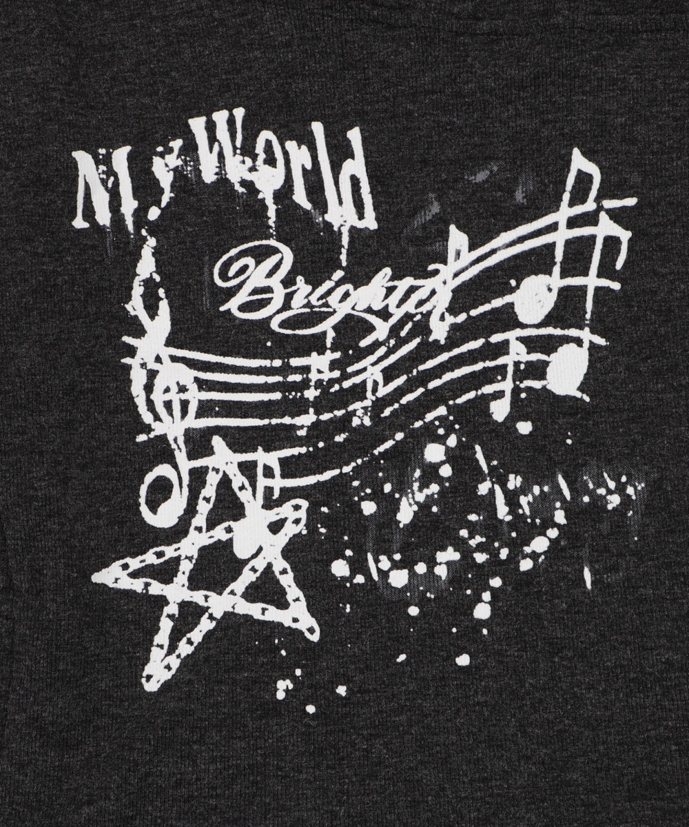 グラフィックオフショルボーダートップ