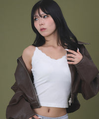 Vネックレースキャミソール